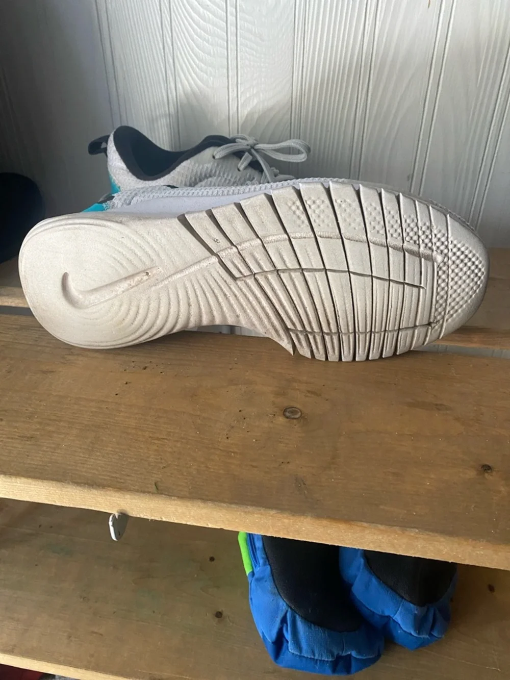 Nike Athletic Shoes with Black Swoosh and Teal Accents - Picture 4 of 5
